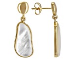 Mother-Of-Pearl 18k Yellow Gold Over Sterling Silver Earrings