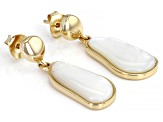 Mother-Of-Pearl 18k Yellow Gold Over Sterling Silver Earrings