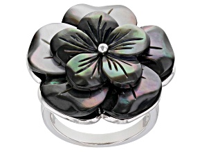 Mother-Of Pearl Sterling Silver Flower Ring