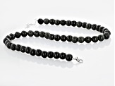 Gray Jadeite Rhodium Over Sterling Silver Beaded Necklace, 10mm