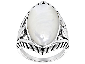 Mother-Of-Pearl Sterling Silver Oxidized Ring