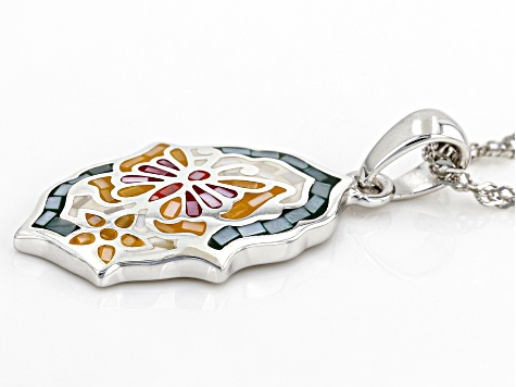Sterling Silver New MOSAIC BUTTERFLY PENDANT on CHAIN