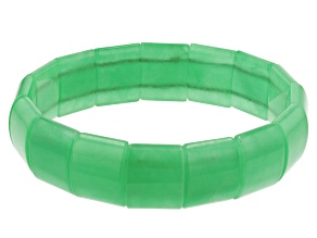 Green Jadeite Stretch Bracelet 15x12x4mm