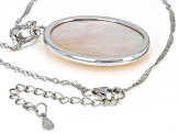 Golden Mother-Of-Pearl Rhodium Over Silver Pendant Enhancer With Chain