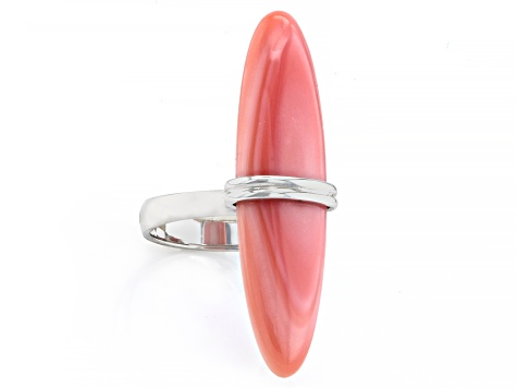 Marquise Pink Conch Shell Sterling Silver Ring