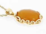 Honey Color Jadeite 18k Yellow Gold Over Sterling Silver Pendant with Chain
