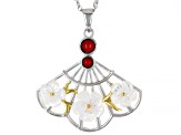 Red Sponge Coral Rhodium & 18K Yellow Gold Over Silver Two-Tone Pendant With Chain