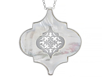 Picture of White Mother-Of-Pearl Sterling Silver Enhancer With Chain
