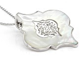 White Mother-Of-Pearl Sterling Silver Enhancer With Chain
