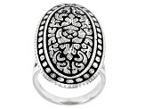 Sterling Silver Floral Design Ring