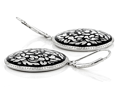 Sterling Silver Floral Design Earrings