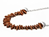 Rhodium Over Silver Wood Necklace