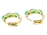 Green Jadeite 18k Yellow Gold Over Sterling Silver Hoop Earrings