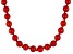 Red Coral Rhodium Over Sterling Silver Beaded Necklace
