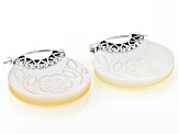 White Carved Mother-of-Pearl Sterling Silver Earrings