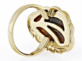 Ammonite Shell 18k Yellow Gold Over Sterling Silver Ring