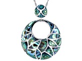 Mix Shaped Abalone Shell Sterling Silver Inlay Pendant With Chain