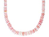 6-12mm Graduated Pink Conch Shell Sterling Silver Necklace