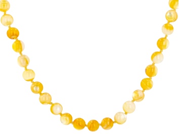 Picture of Yellow Mother-of-Pearl Rhodium Over Sterling Silver Beaded Necklace