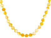 Yellow Mother-of-Pearl Rhodium Over Sterling Silver Beaded Necklace