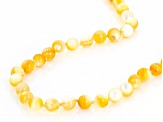 Yellow Mother-of-Pearl Rhodium Over Sterling Silver Beaded Necklace