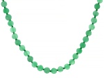 Green Jadeite Rhodium over Sterling Silver Beaded 18" Necklace 6mm