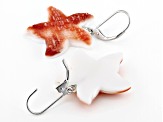 25mm Orange Spiny Oyster Sterling Silver Starfish Earrings