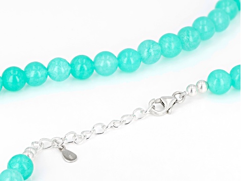 8-8.5mm Caribbean Teal Quartzite Beaded Necklace
