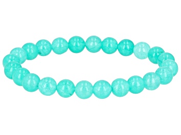 Picture of 8-8.5mm Caribbean Teal Quarzite Beaded Stretch Bracelet