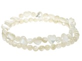 5mm & 8mm Mother-of-Pearl Set of 2 Beaded Stretch Bracelets