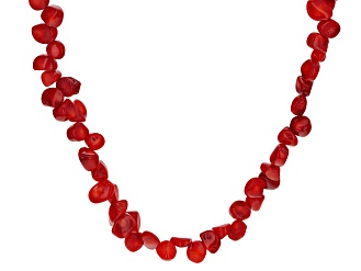 Freeform Red Coral Endless Strand Necklace 60 inch