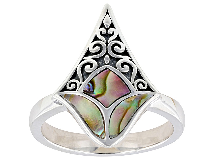 Abalone Shell Sterling Silver Statement Ring