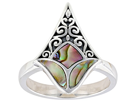 Abalone Shell Sterling Silver Statement Ring