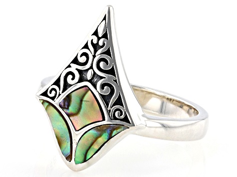 Abalone Shell Sterling Silver Statement Ring