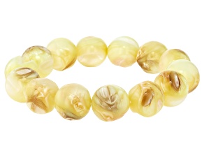 Yellow Shell Stretch Bracelet 14mm