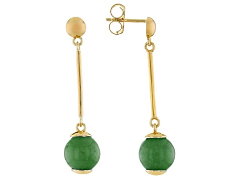Multi-Color Jadeite 18K Yellow Gold Over Sterling Silver Set of 3 Earrings 10mm