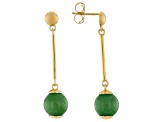 Multi-Color Jadeite 18K Yellow Gold Over Sterling Silver Set of 3 Earrings 10mm