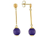 Multi-Color Jadeite 18K Yellow Gold Over Sterling Silver Set of 3 Earrings 10mm