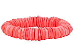 Pink Coral Stretch Bracelet 12-14mm