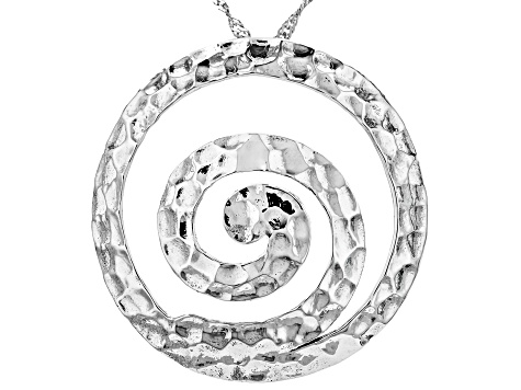 Sterling Silver Spiral Pendant with 18" Singapore Chain