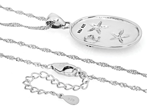 Sterling Silver Starfish & Seashell Pendant with 18" Singapore Chain