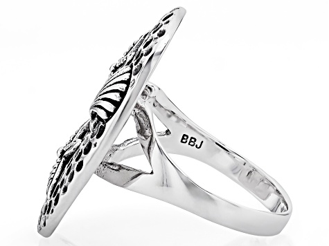Sterling Silver Starfish & Seashell Ring