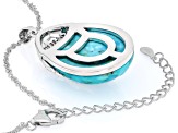 Blue Composite Turquoise Sterling Silver Pendant With Chain, 30x22mm