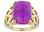 Purple Jadeite 18k Gold-Plated, 16x12mm