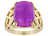 Purple Jadeite 18k Gold-Plated, 16x12mm