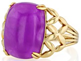 Purple Jadeite 18k Gold-Plated, 16x12mm