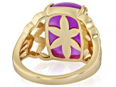 Purple Jadeite 18k Gold-Plated, 16x12mm