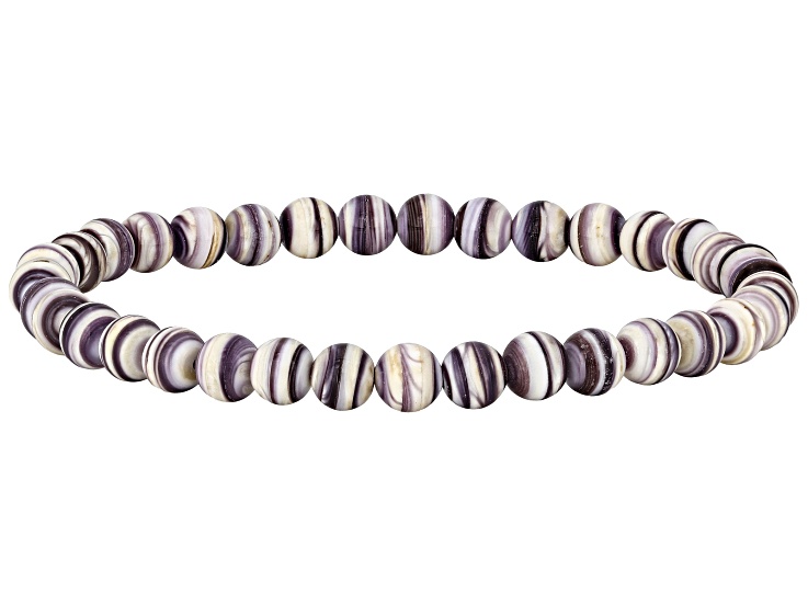 Purple Shell Stretch Bracelet, 6mm