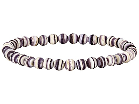 Purple Shell Stretch Bracelet, 6mm