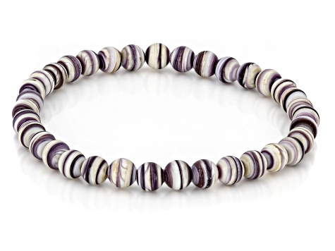 Purple Shell Stretch Bracelet, 6mm
